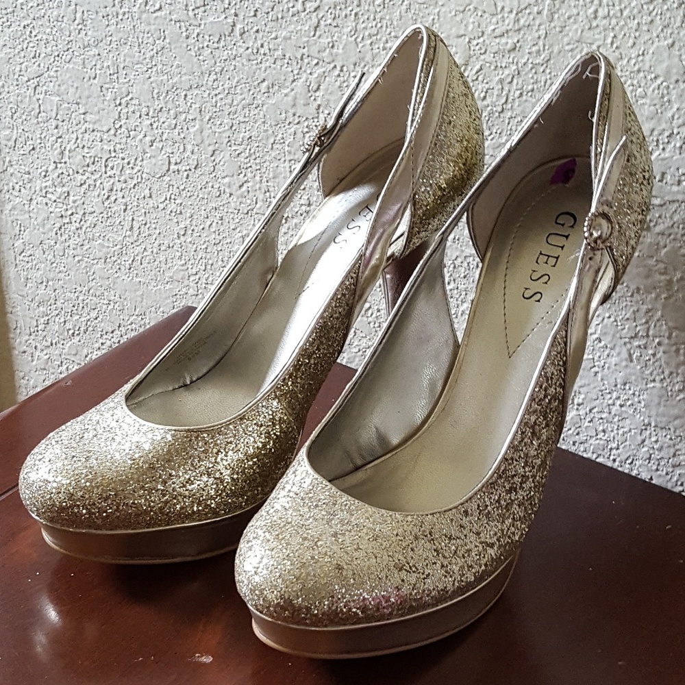 Gold Guess Heels